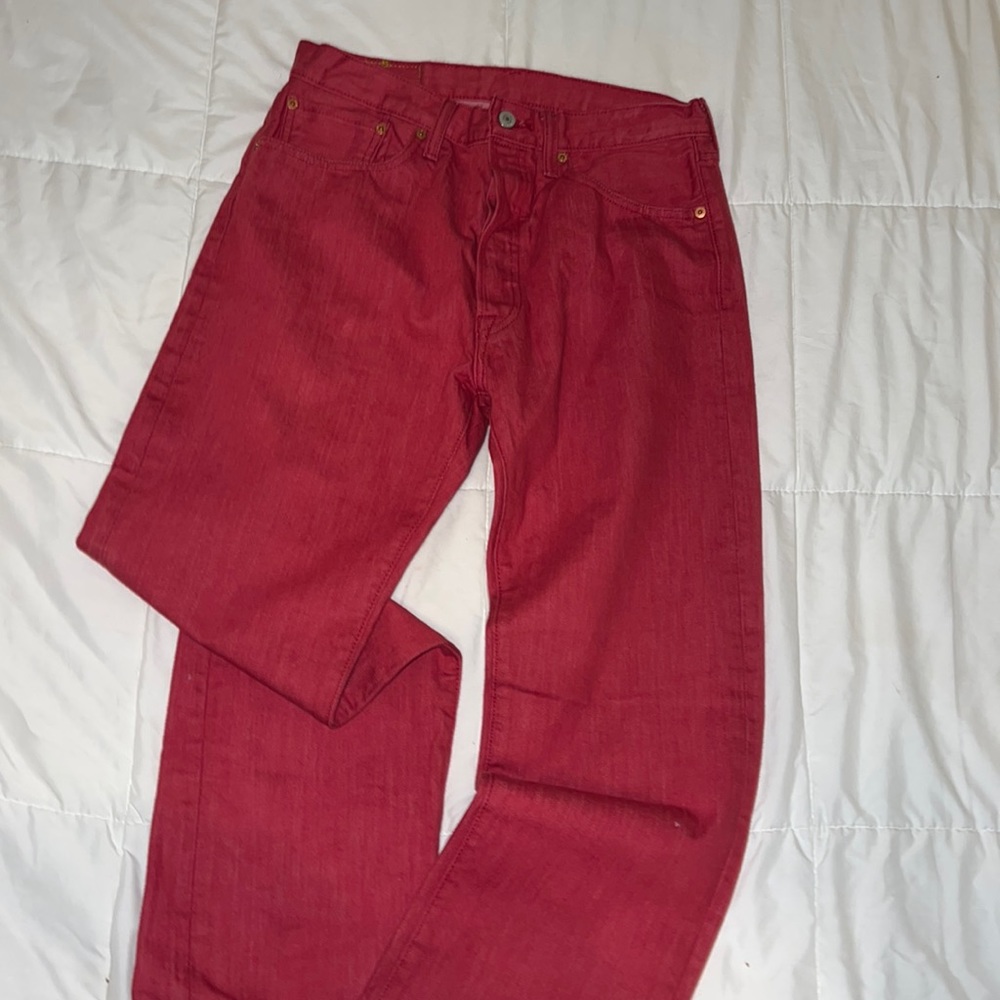 Levi Strauss 501 32/32 button fly,  high waist, vintage red wash jeans